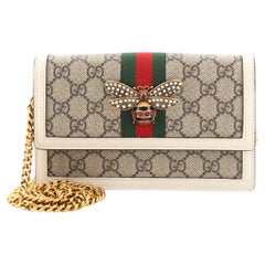 Gucci Queen Margaret Chain Wallet GG Coated Canvas Mini