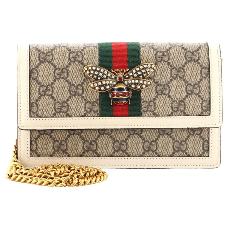 Gucci Queen Margaret Chain Wallet GG Coated Canvas Mini at 1stDibs