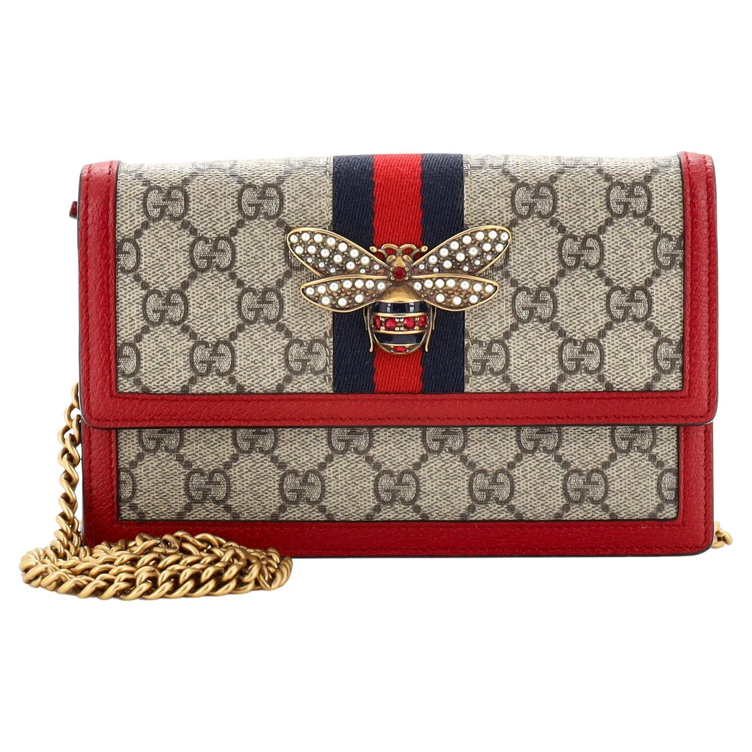 Gucci Queen Margaret Leather Shoulder Bag - Womens - Red Multi