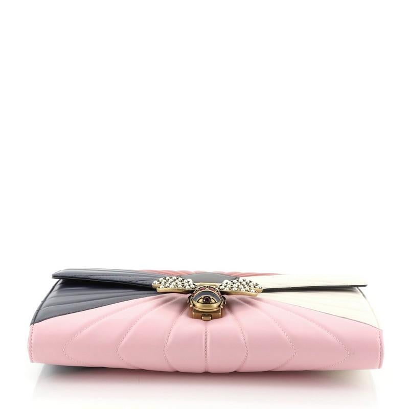 Gucci Queen Margaret Clutch Colorblock Leather In Good Condition In NY, NY