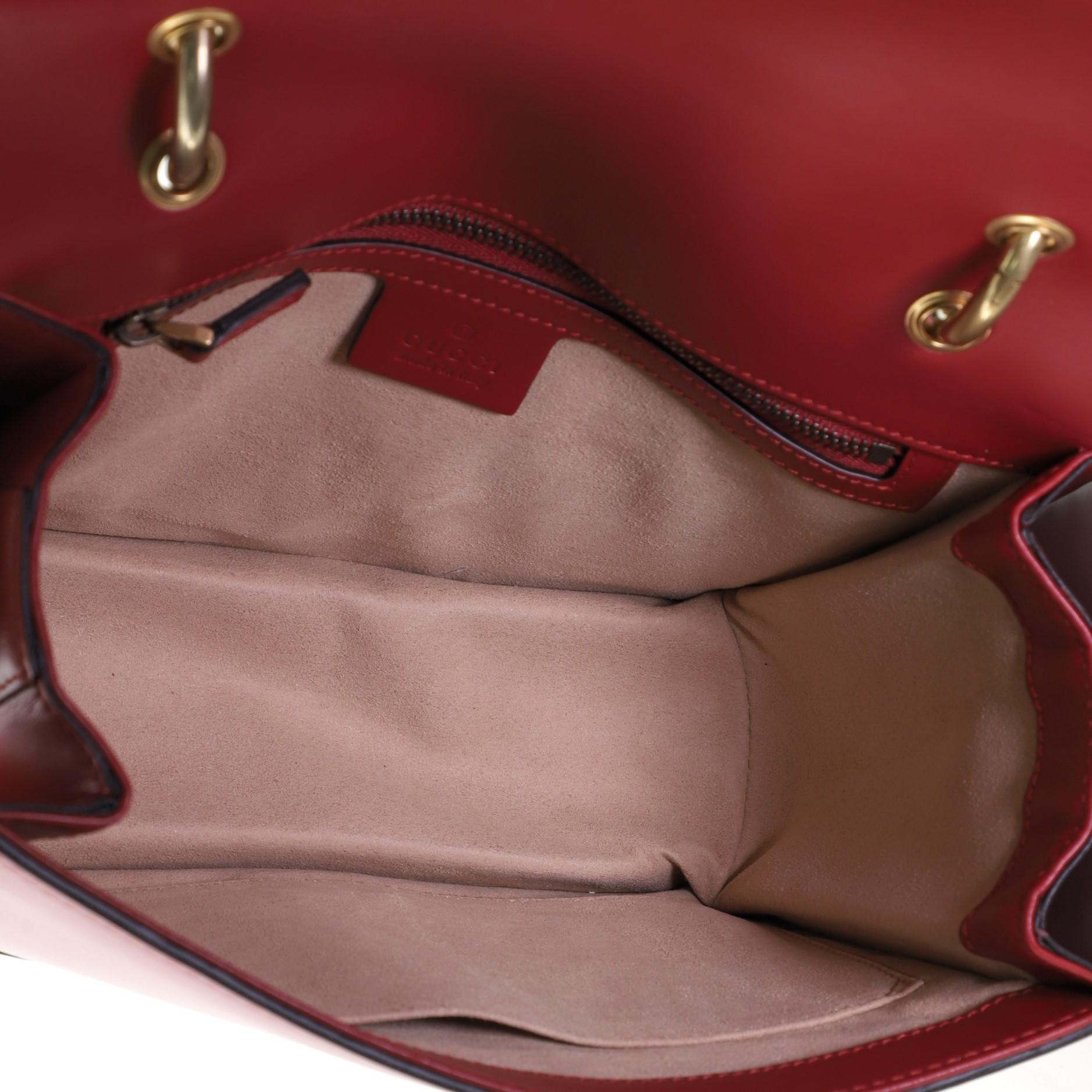 Brown Gucci  Queen Margaret Flap Bag Colorblock Leather Medium
