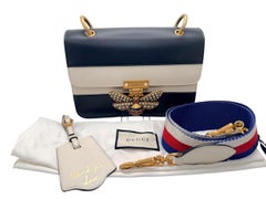 Gucci Queen Margaret Jeweled Bee Tricolor Calfskin Shoulder Bag