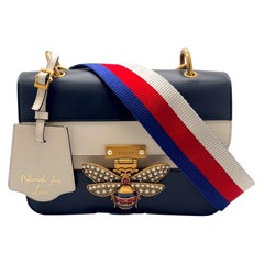 Gucci Queen Margaret Jeweled Bee Tricolor Calfskin Shoulder Bag