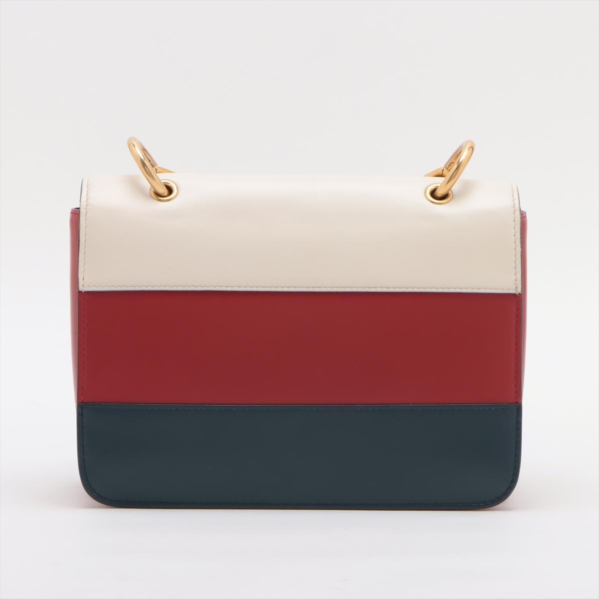 Black Gucci Queen Margaret Leather Shoulder Bag Tricolor