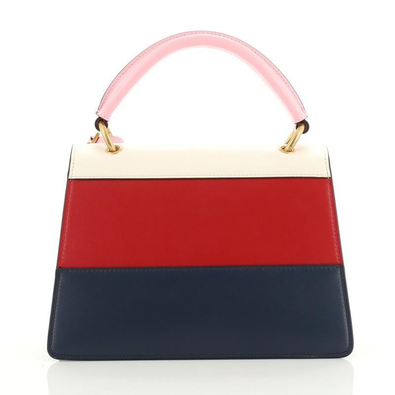 Gucci Queen Margaret Top Handle Bag Colorblock Leather Small In Good Condition In NY, NY