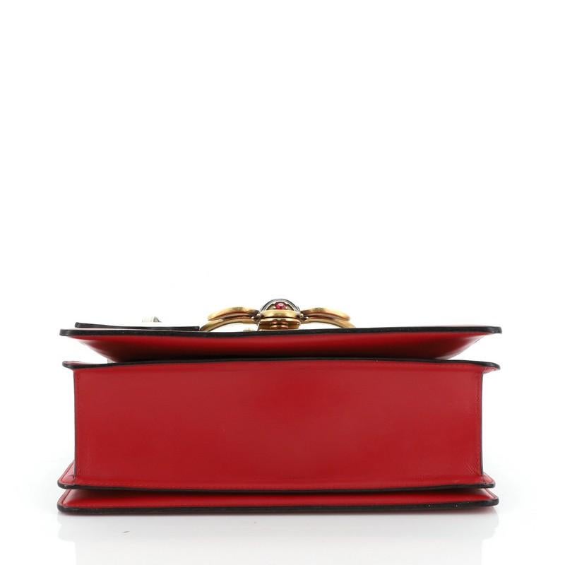 Red Gucci Queen Margaret Top Handle Bag Colorblock Leather Small