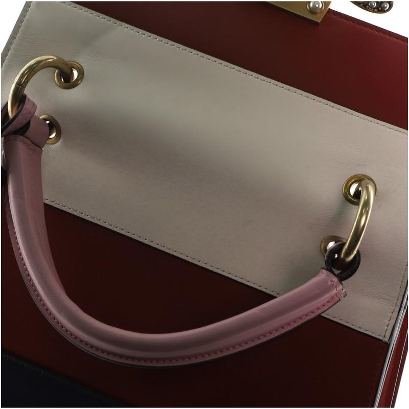 Beige Gucci Queen Margaret Top Handle Bag Colorblock Leather Small