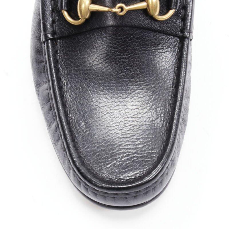 GUCCI Quentin Nero black leather gold Horsebit slip on loafer UK9 US10 EU43 For Sale 2