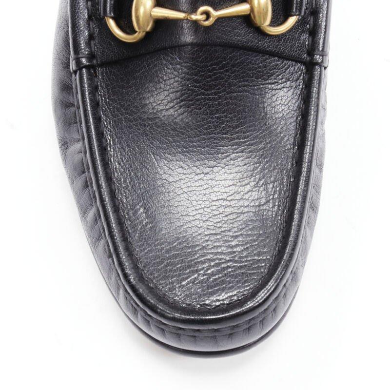GUCCI Quentin Nero black leather gold Horsebit slip on loafer UK9 US10 EU43 For Sale 3