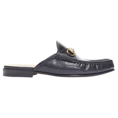 GUCCI Quentin Nero black leather gold Horsebit slip on loafer UK9 US10 EU43