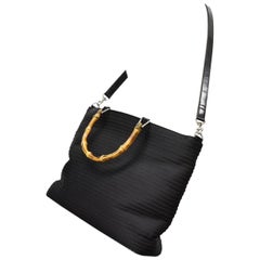 Gucci Quilted Bamboo 2way 220456 Black Nylon X Patent Leather Shoulder Bag