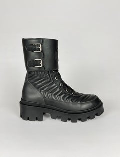 Gucci Quilted leather heeled biker boots