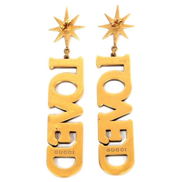 GUCCI RAINBOW CRYSTAL LOVED Drop Earrings at 1stDibs | loved gucci earrings