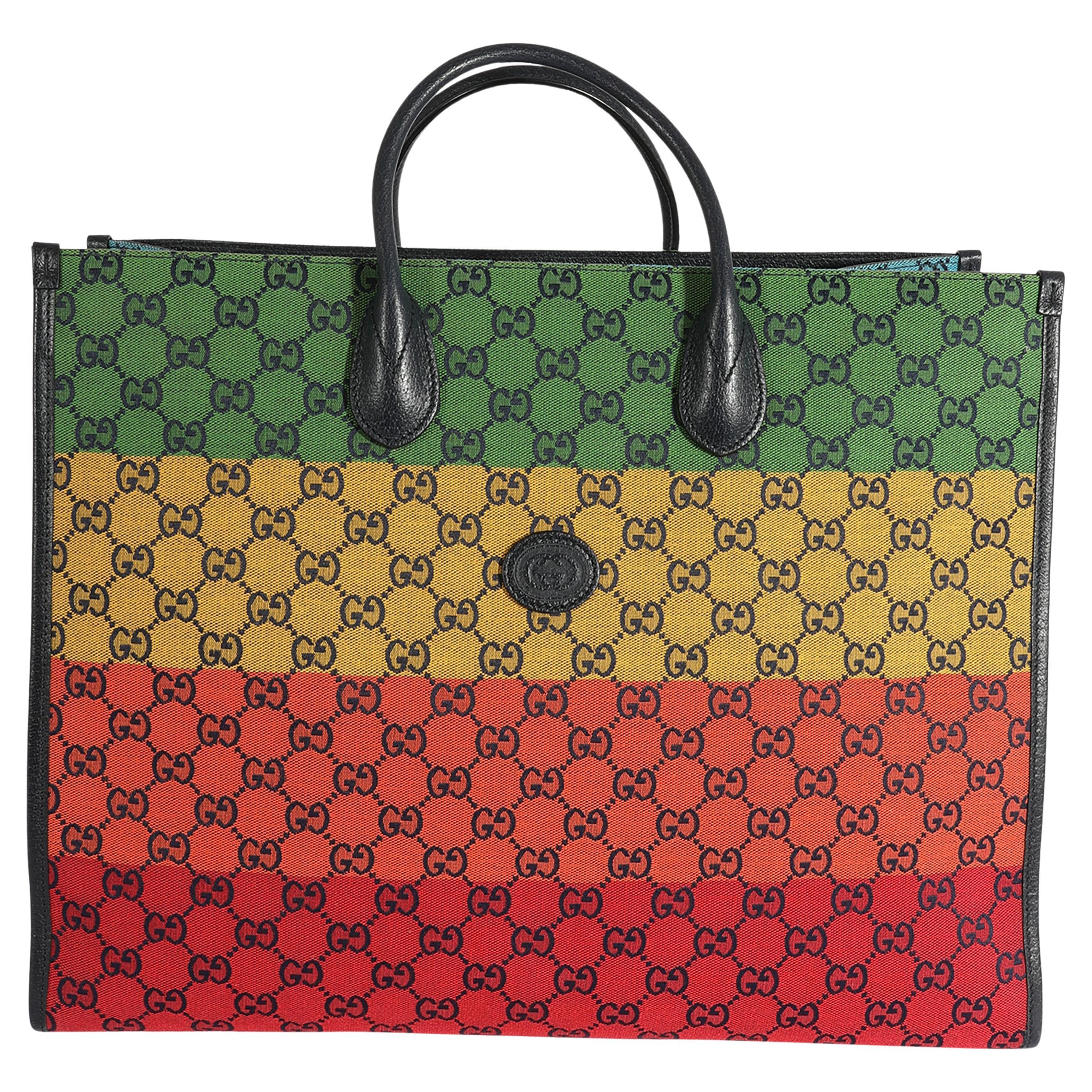 Gucci Rainbow GG Canvas Large Tote For Sale at 1stDibs | gucci rainbow  tote, rainbow gucci purse, gucci rainbow tote bag
