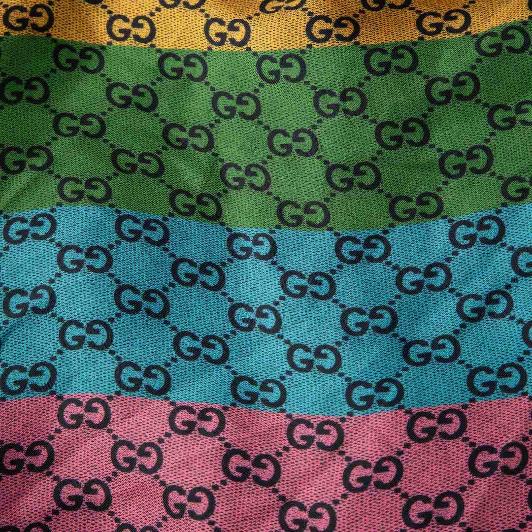 Gucci Rainbow Silk Supreme GG Shirt Size XXXL In Good Condition In London, GB