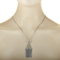 Gucci Raindrop Rhodium-Plated Silver and Rock Crystal Necklace