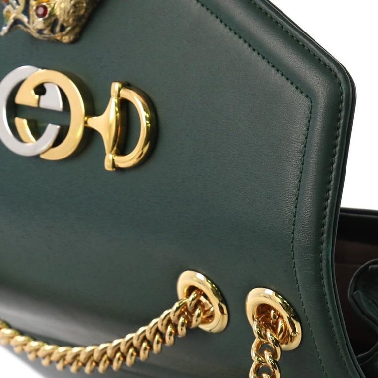 Gucci Rajah Chain Shoulder Bag Leather Medium at 1stDibs