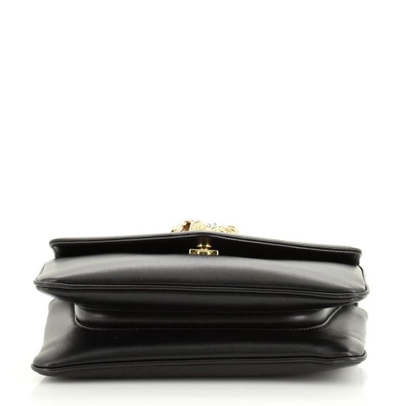 Black Gucci Rajah Chain Shoulder Bag Leather Small