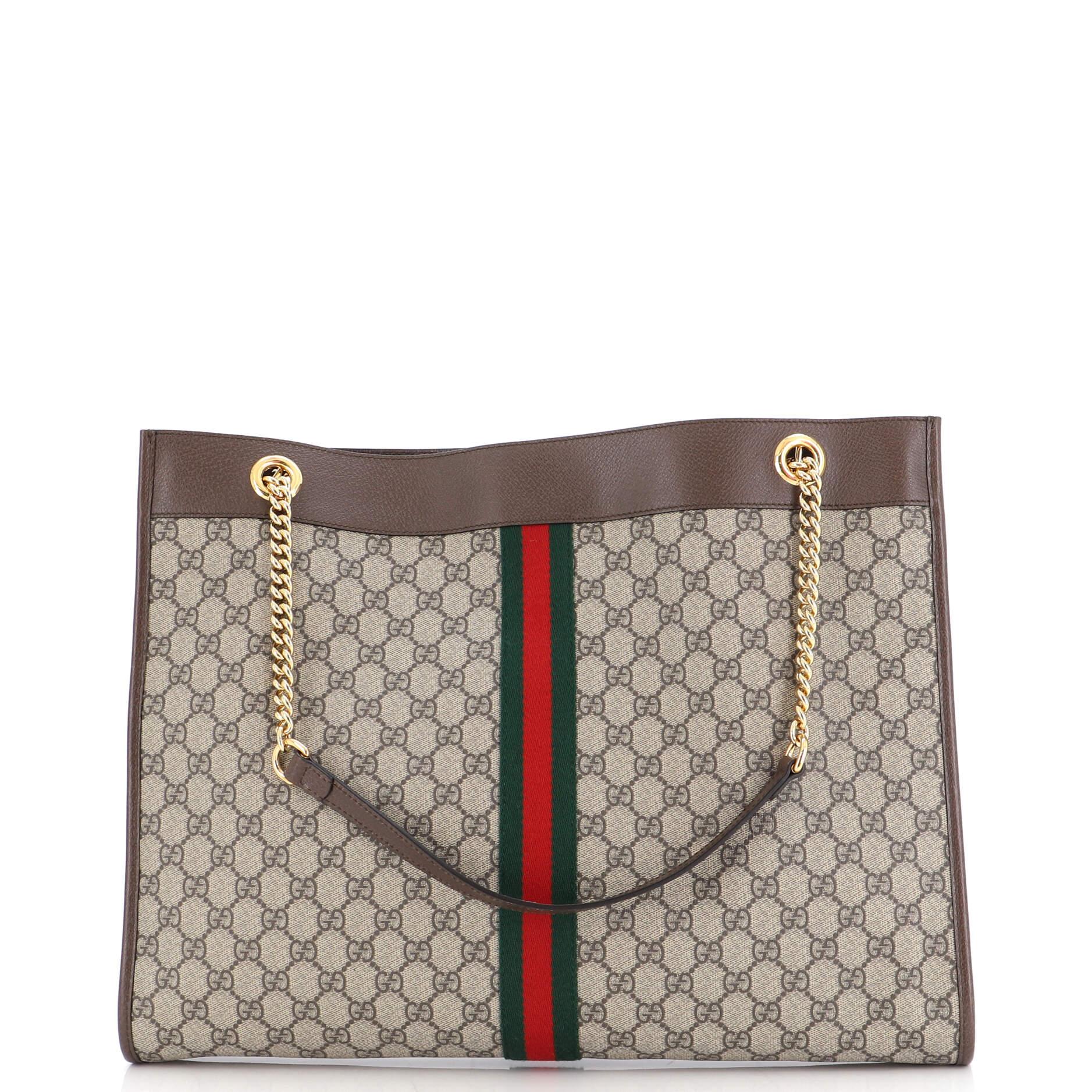 Women's or Men's Gucci Rajah Chain Tote GG Coated Canvas Large