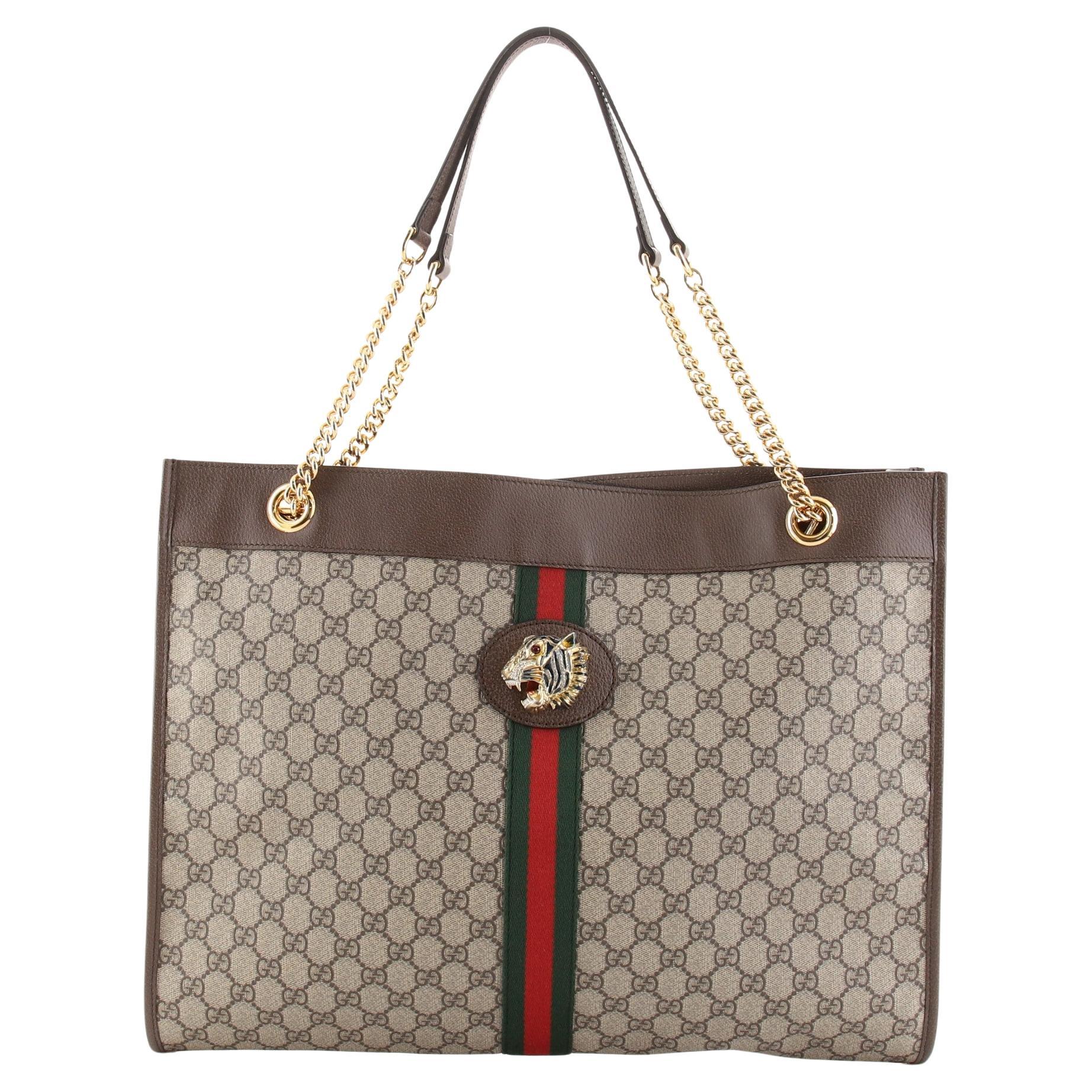 Gucci Rajah Chain Tote GG Coated Canvas Large