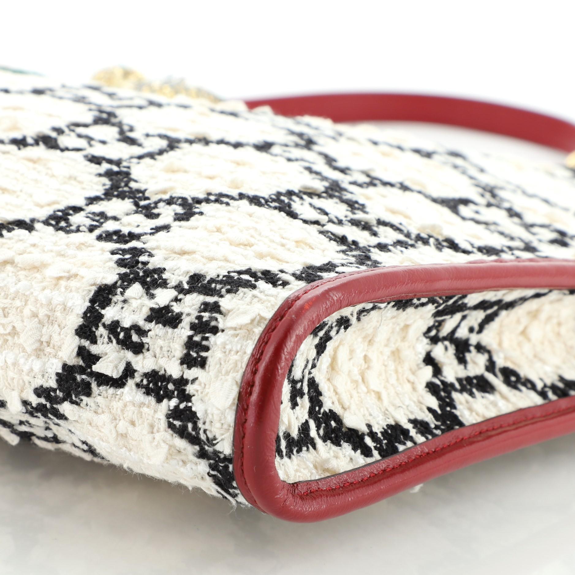 Gucci Rajah Kette Tragetasche aus Tweed Groß 2