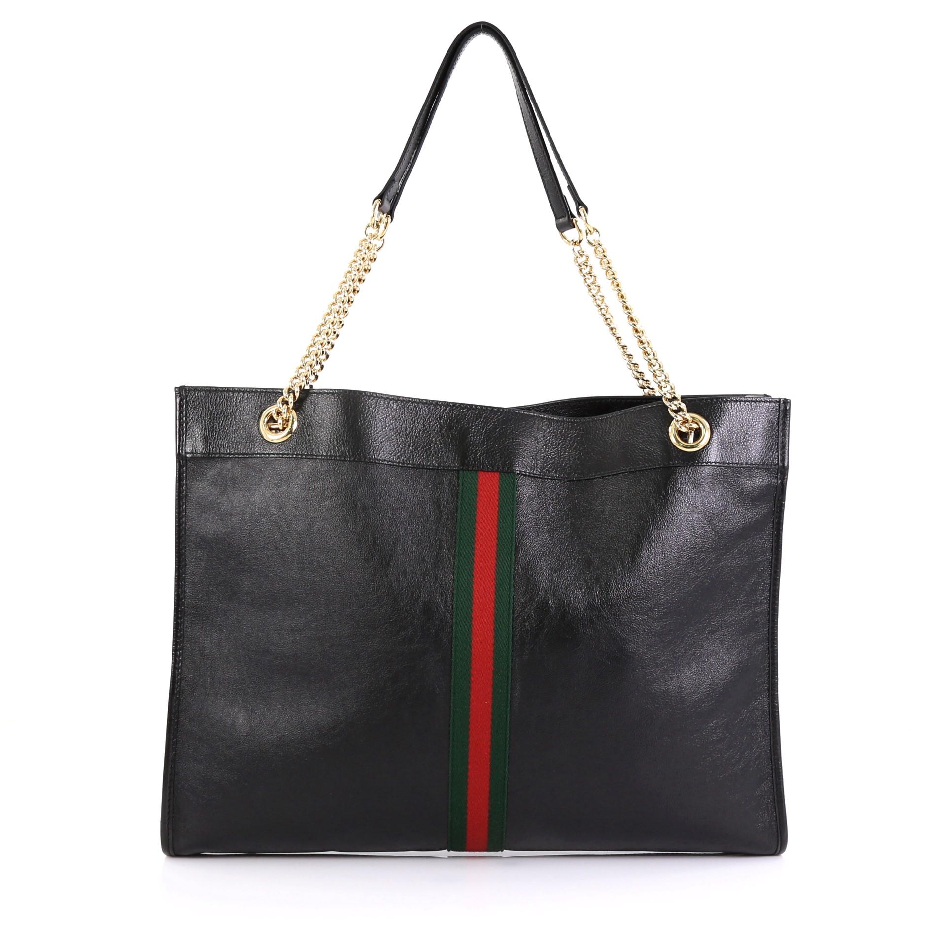 Gucci Rajah Chain Tote Leather Large In Good Condition In NY, NY