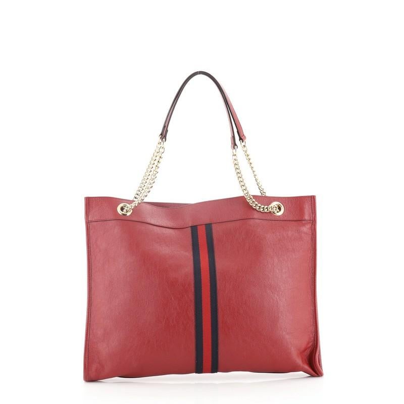 Gucci Rajah Chain Tote Leather Large In Good Condition In NY, NY