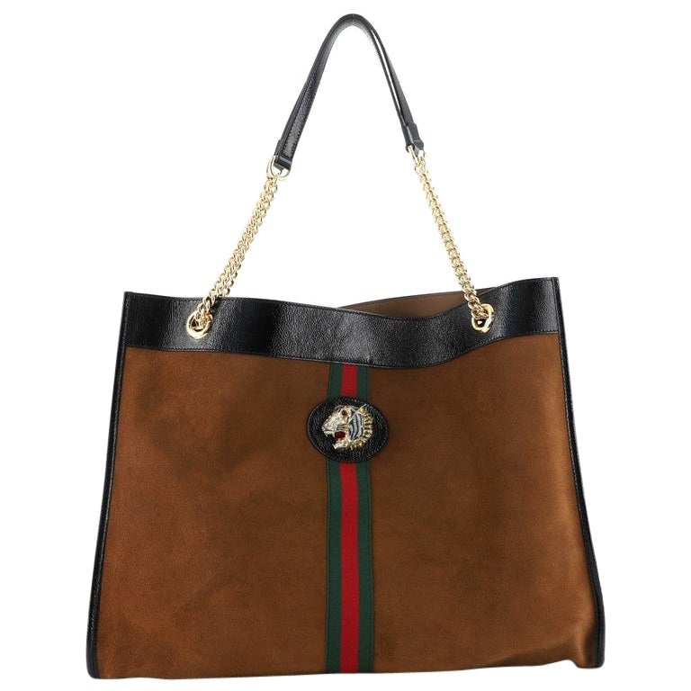 Gucci Rajah Chain Tote Suede Large