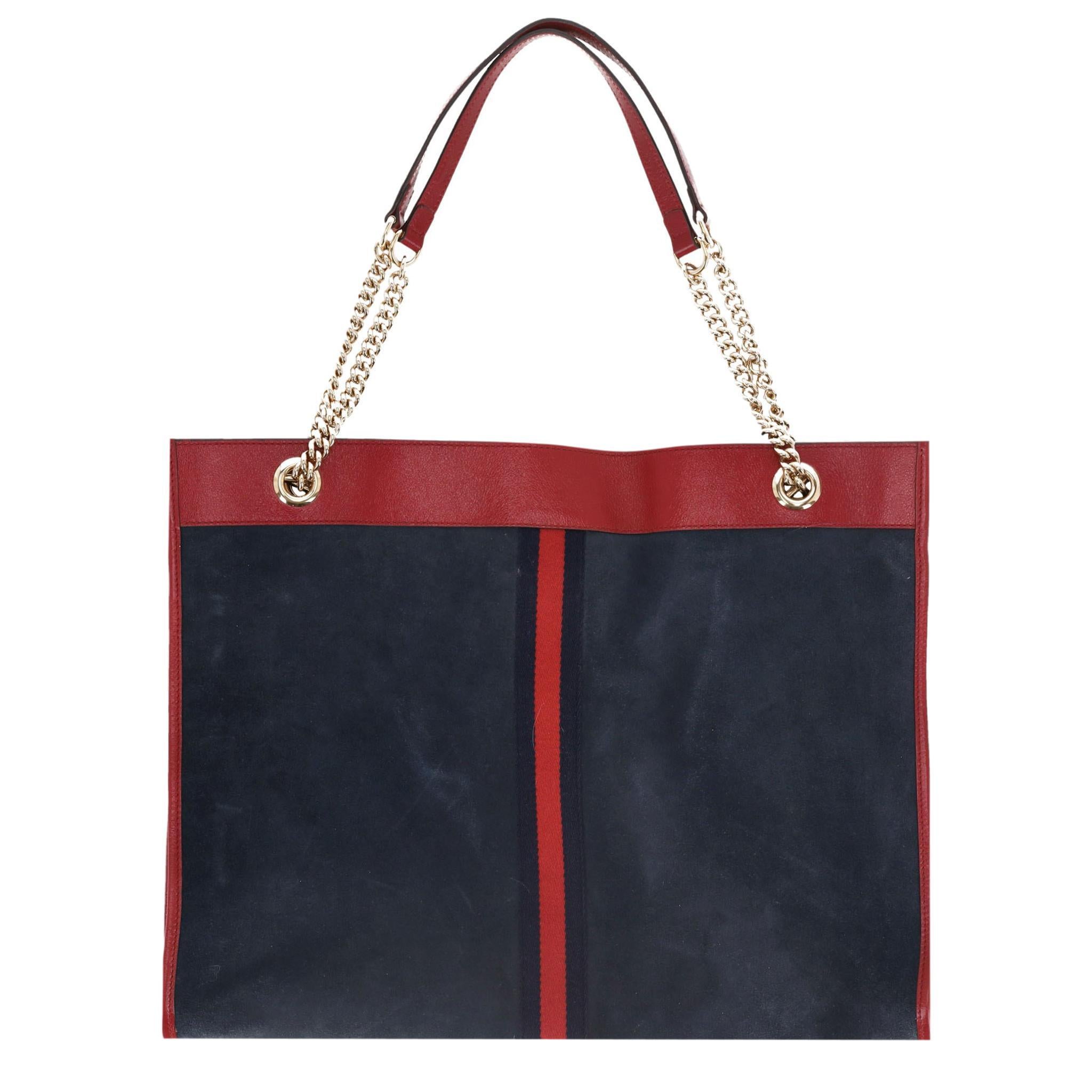 Gucci Rajah Large Suede Shopper Bag & Pouch In Good Condition For Sale In London, GB