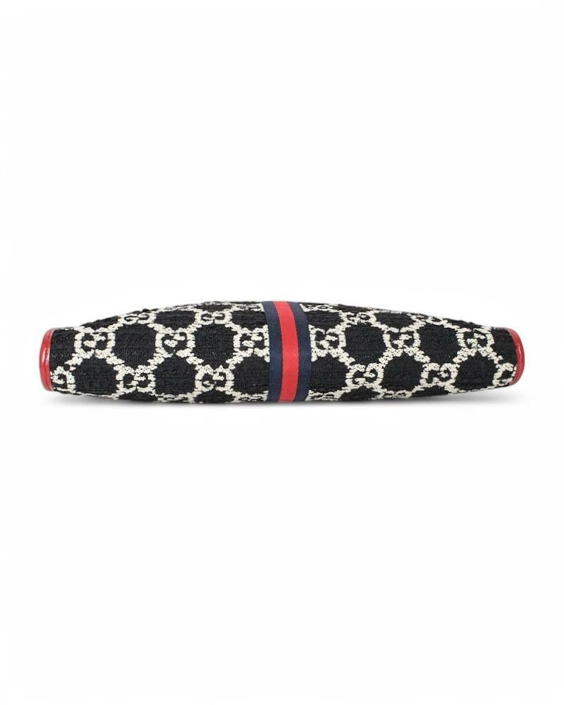Gucci Rajah Large Tweed GG Black Red For Sale 1