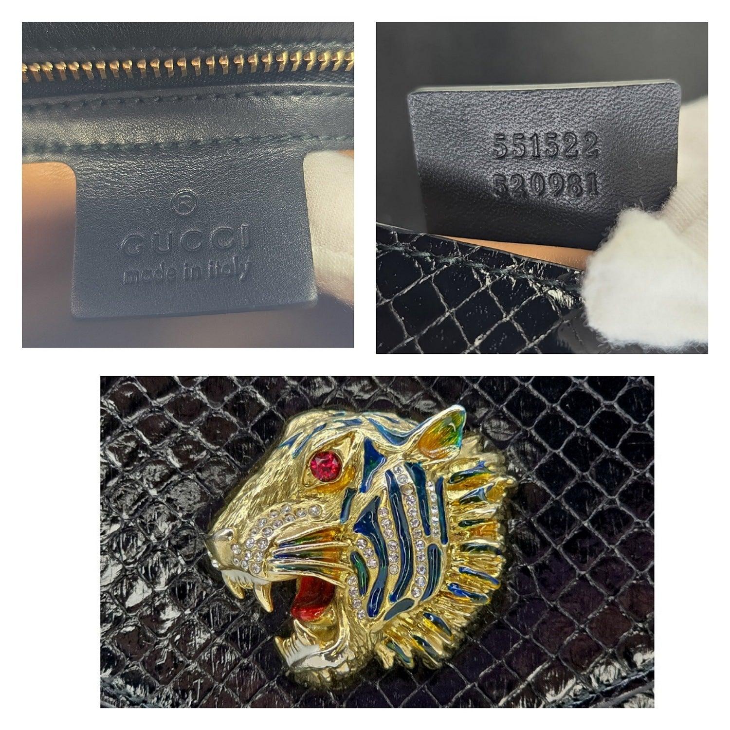 Gucci Rajah pochette en python avec tête de tigre 3