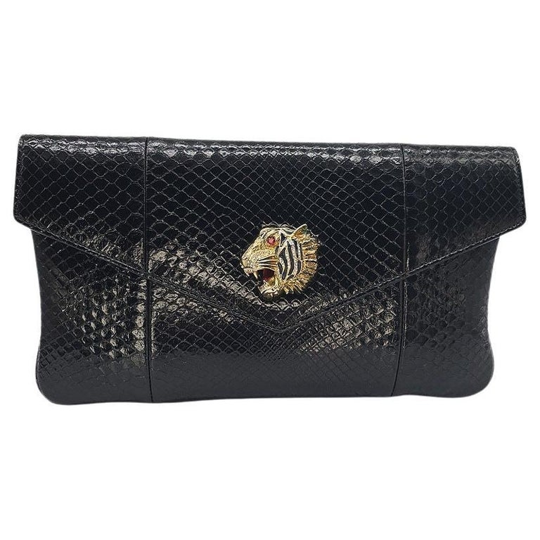 Bolso de mano Gucci Rajah Python con cabeza de tigre en 1stDibs España