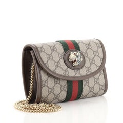 Gucci Rajah Web Chain Shoulder Bag GG Coated Canvas Mini