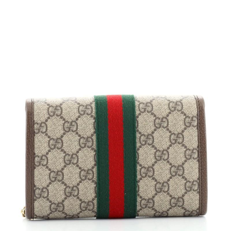 Gucci Rajah Web Chain Shoulder Bag GG Coated Canvas Mini In Good Condition In NY, NY