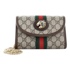 Gucci Rajah Web Chain Shoulder Bag GG Coated Canvas Mini