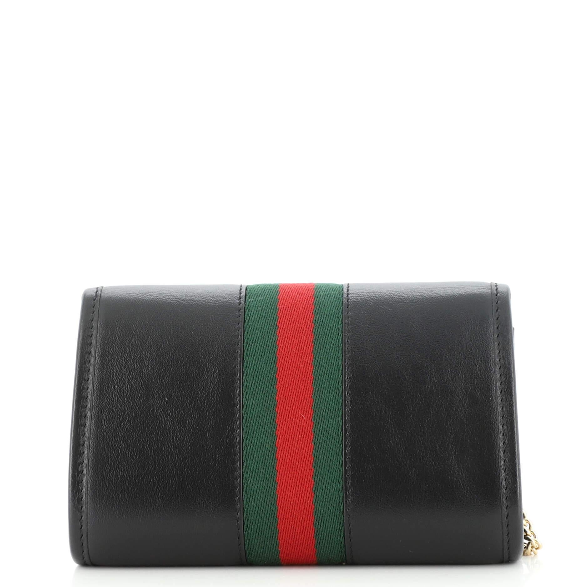 Gucci Rajah Web Chain Shoulder Bag Leather Mini In Good Condition In NY, NY
