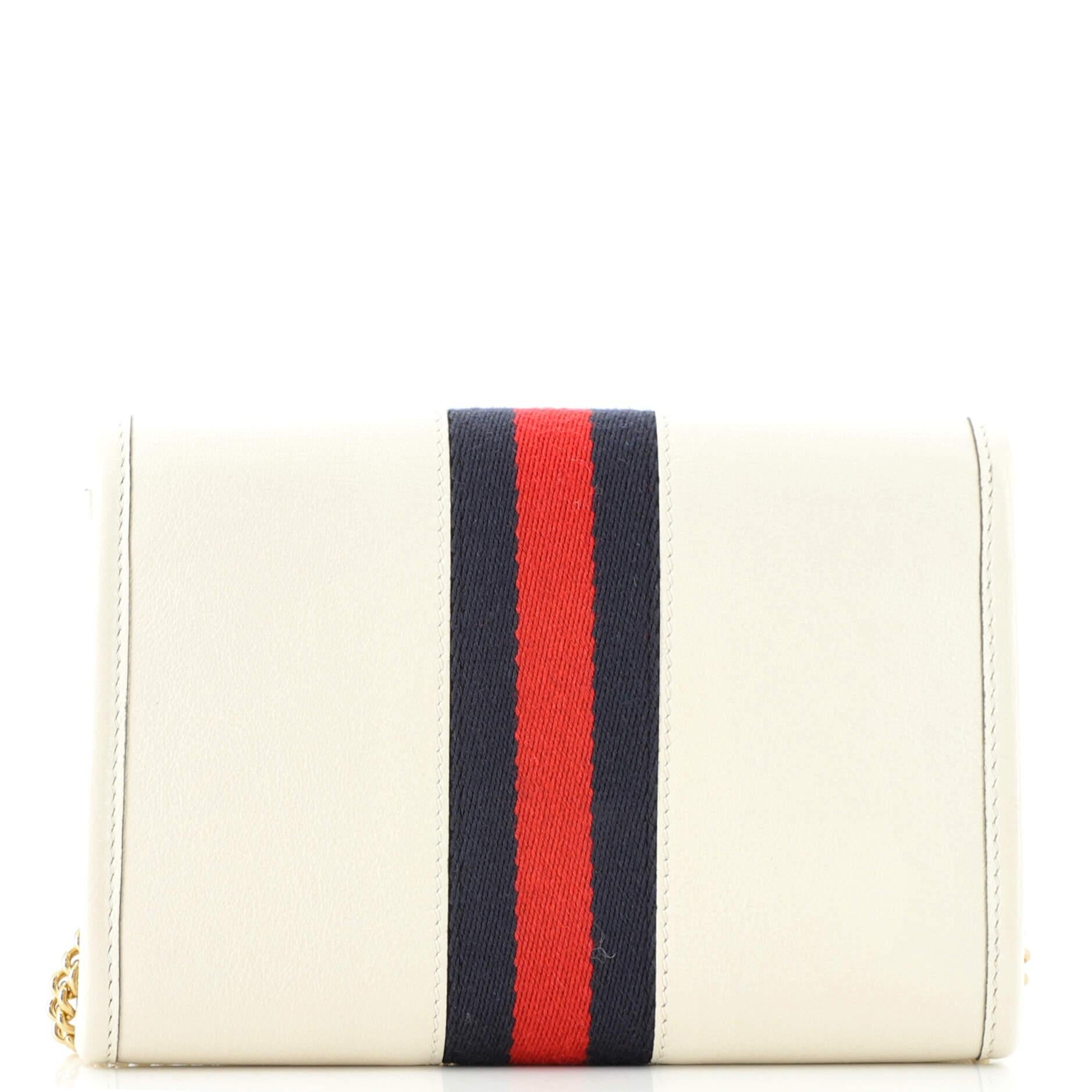 Gucci Rajah Web Chain Shoulder Bag Leather Mini In Good Condition In NY, NY