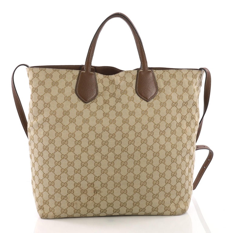 Gucci Ramble Reversible Tote GG Canvas and Leather Large at 1stDibs ...