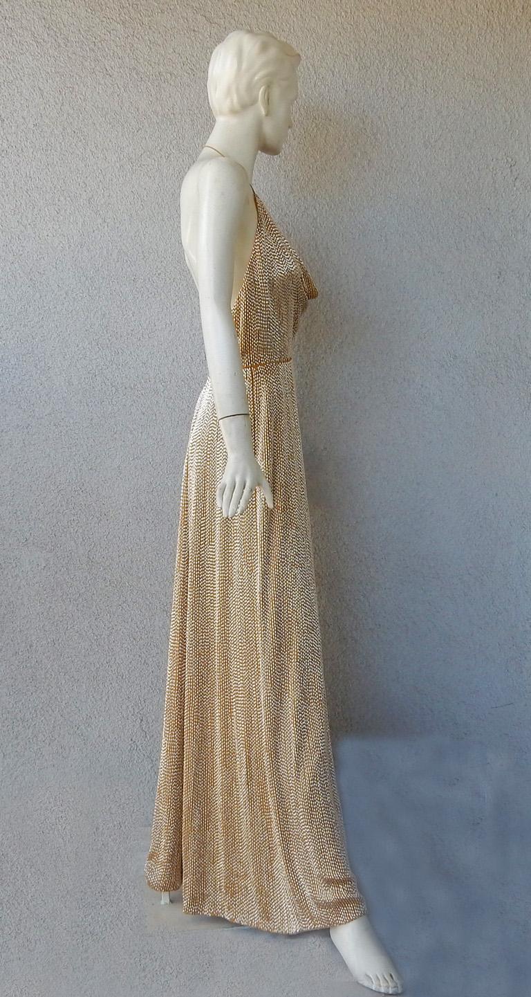Gucci Rare 2006 Runway Shimmery Gold Beaded Gown For Sale 1