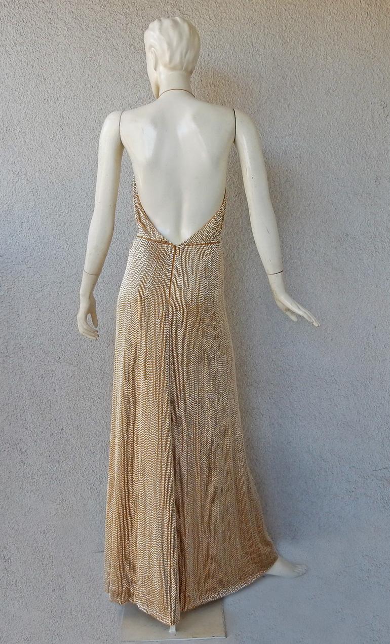 Gucci Rare 2006 Runway Shimmery Gold Beaded Gown For Sale 2