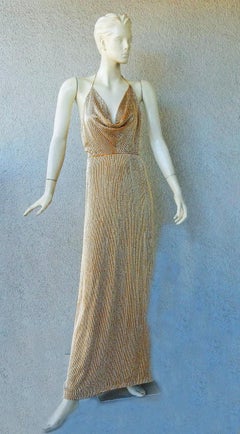 Gucci Rare 2006 Runway Shimmery Opulence Gold Beaded Gown