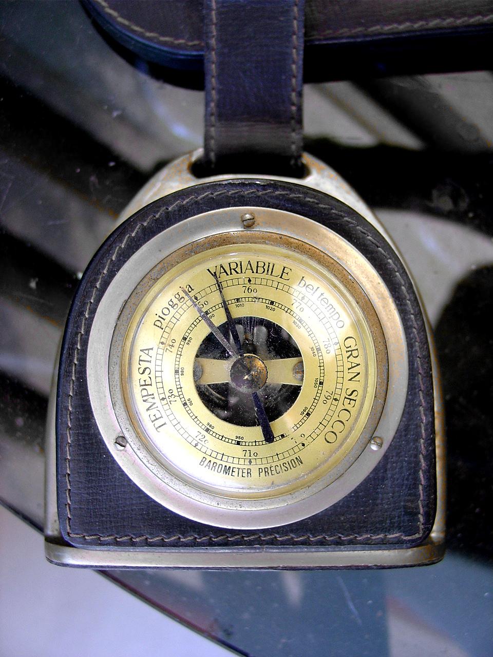 Gucci seltene Barometer und Uhr Jahr 1960 Vintage-Design. Messen h 17 Zoll x L12