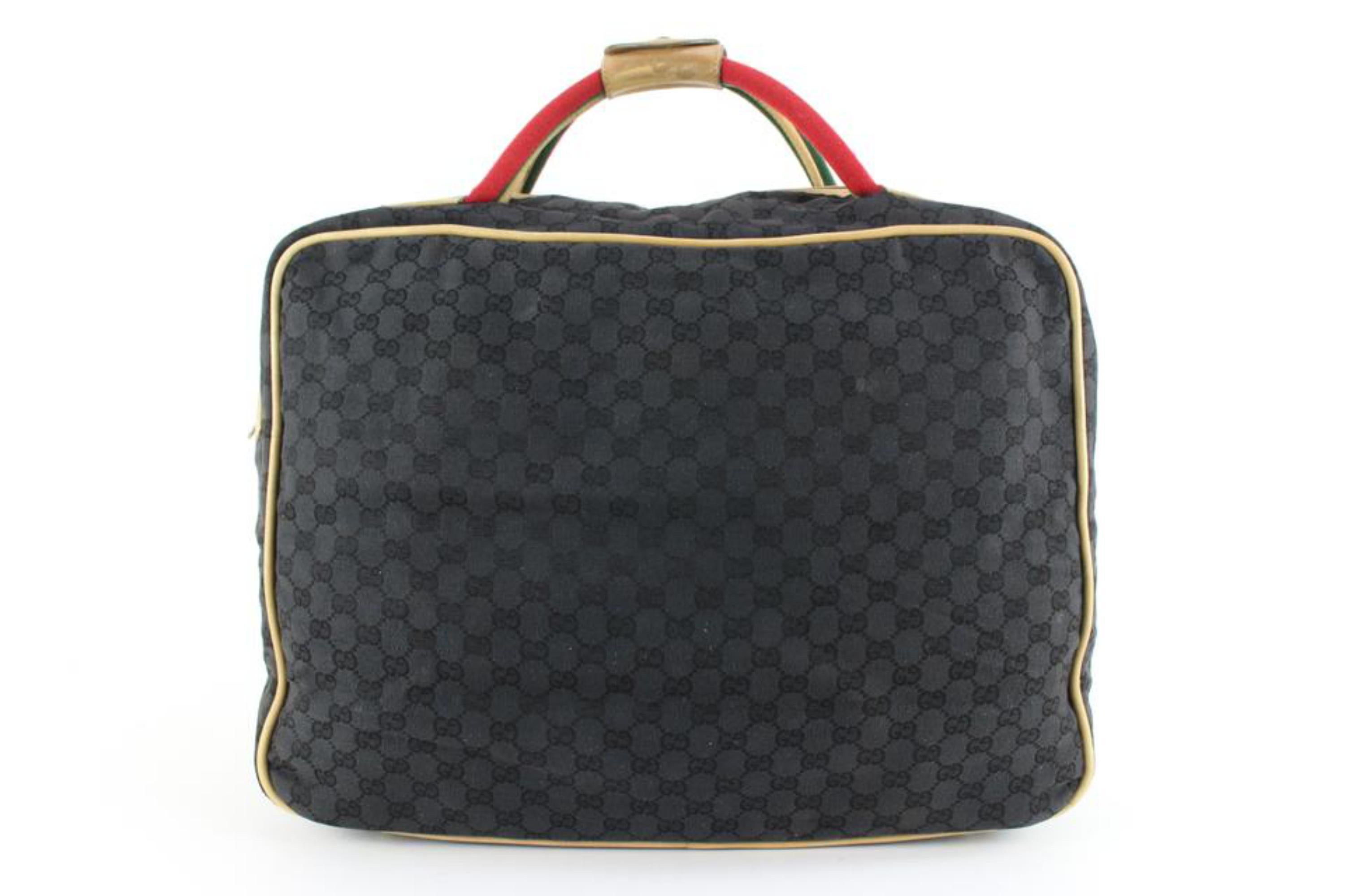 Gucci Rare Black Monogram Web Suitcase Luggage Duffle Travel 40g824s 1