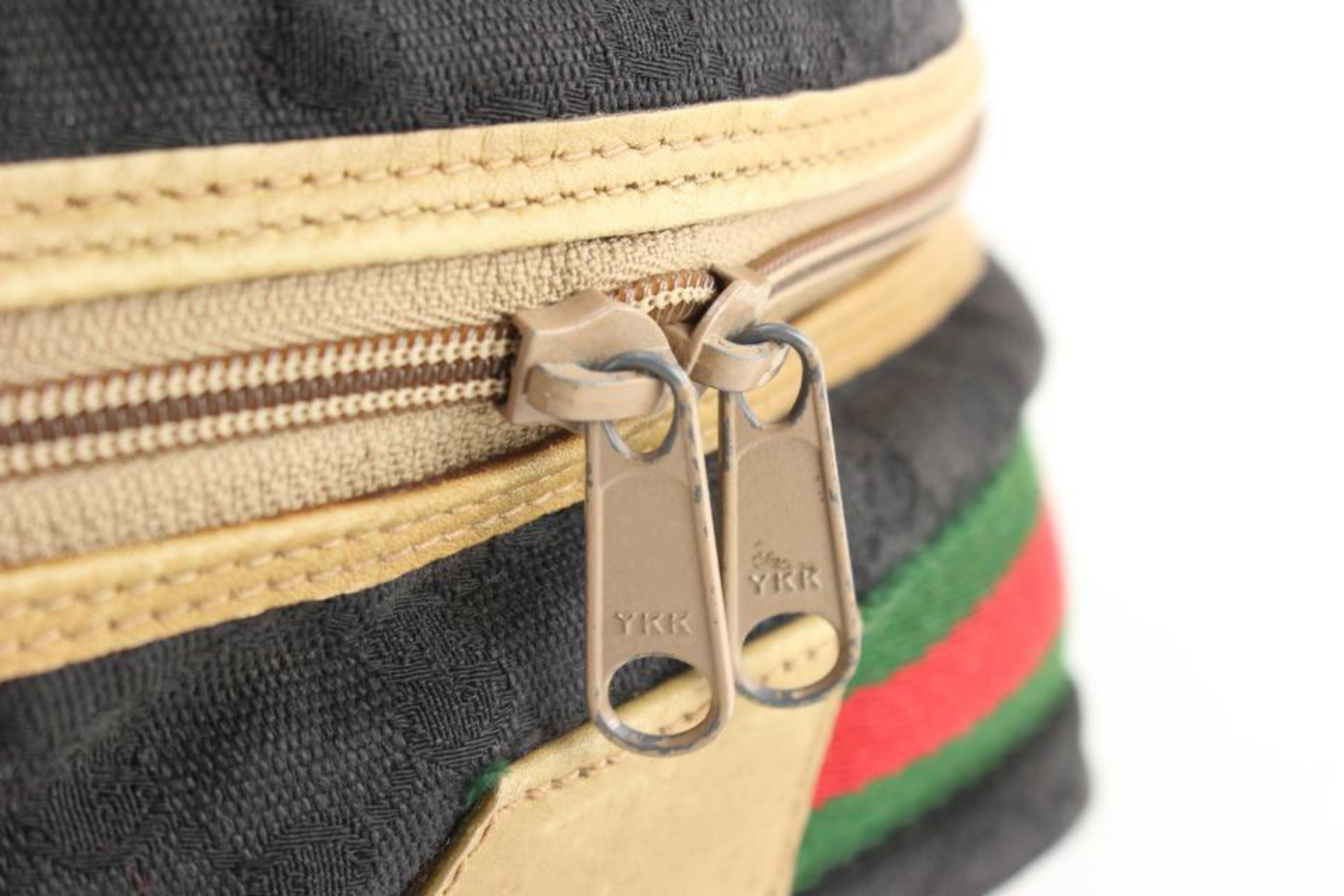 Gucci Rare Black Monogram Web Suitcase Luggage Duffle Travel 40g824s 2