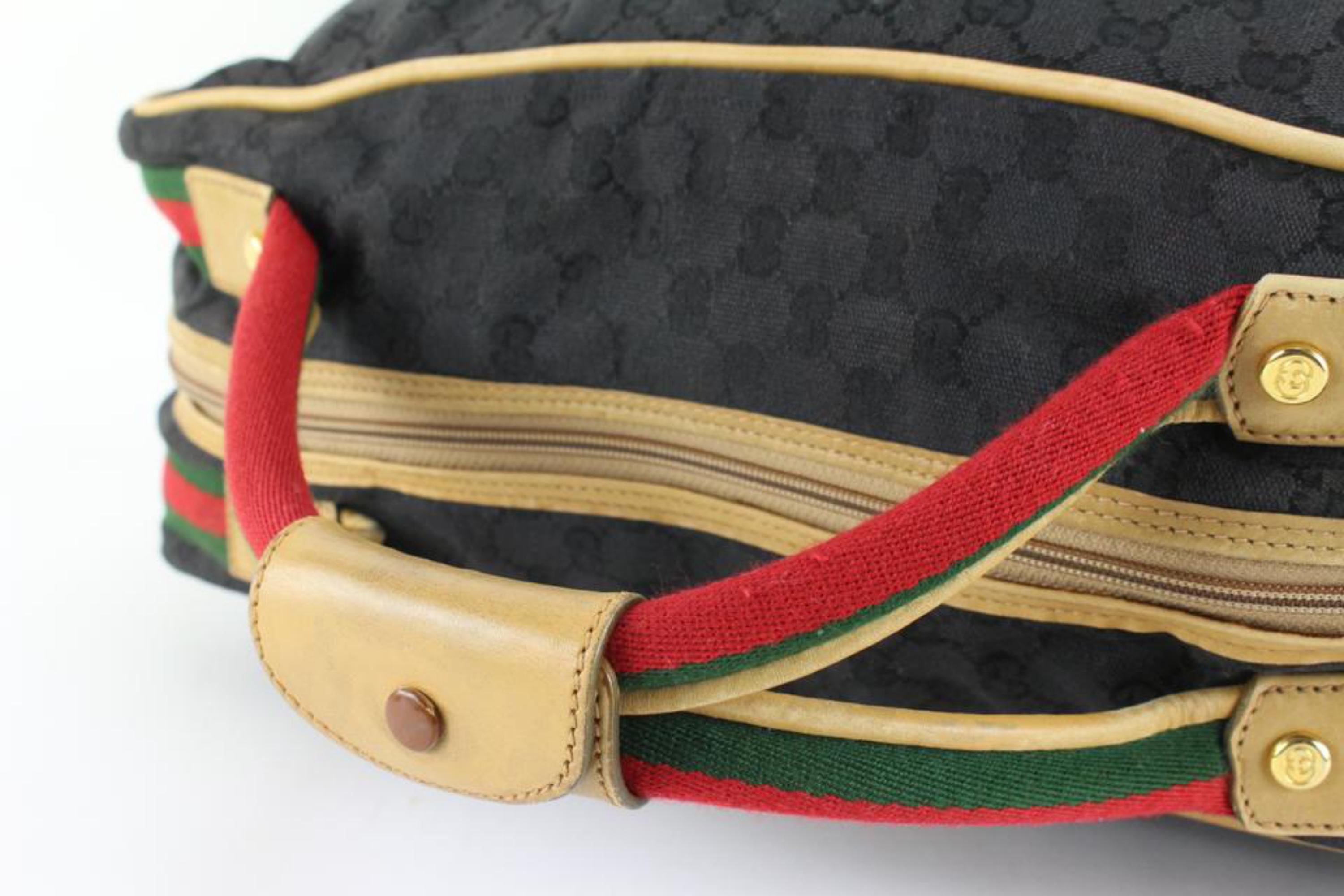 Gucci Rare Black Monogram Web Suitcase Luggage Duffle Travel 40g824s 3