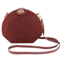 Gucci Rare sac à bandoulière minaudière géométrique avec monogramme GG bourgogne 1gg1125