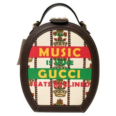 Gucci Rare Centennial 100 Canvas "Music Is Mine" Trunk Top Handle Bag