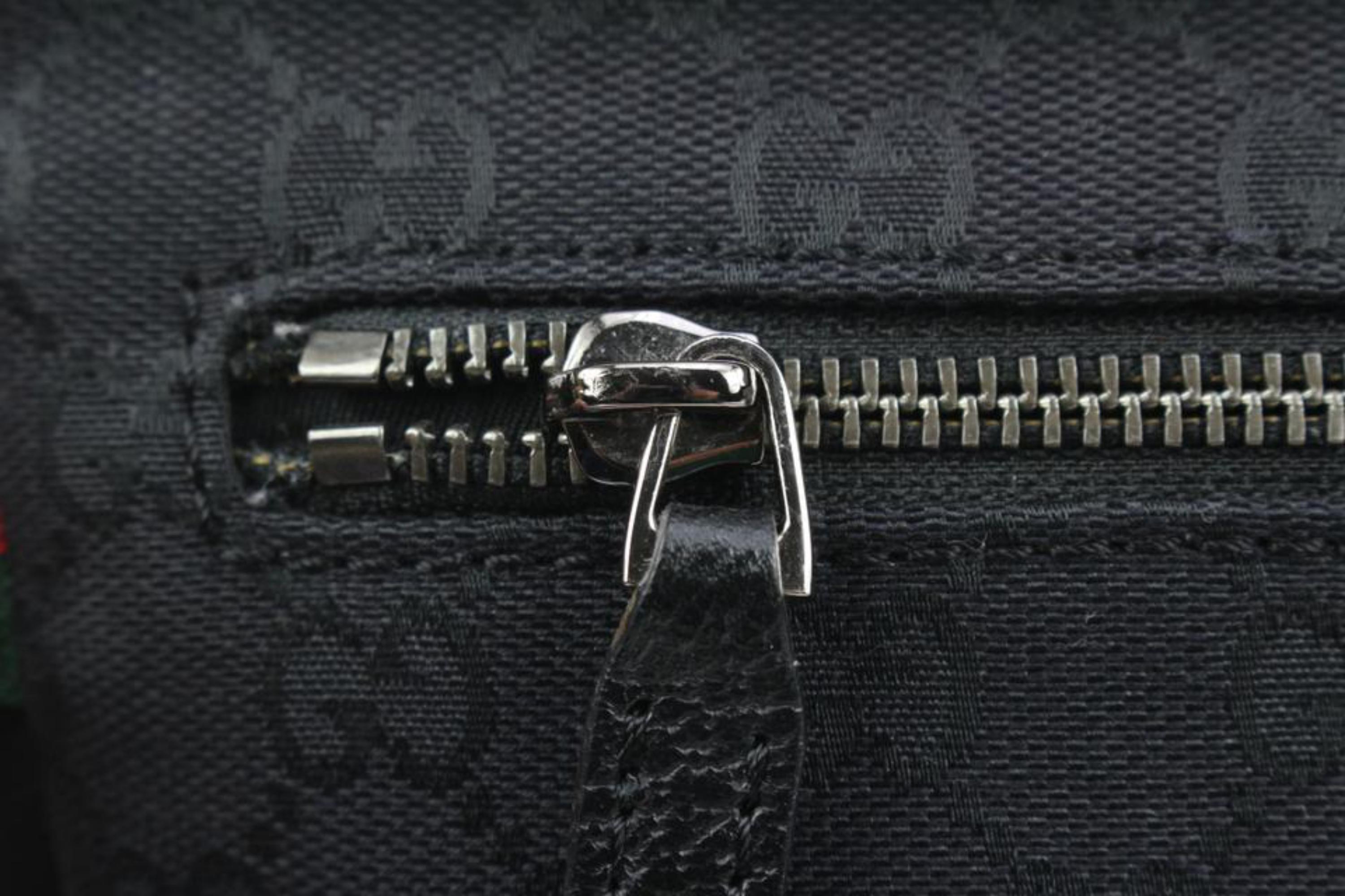 Gucci Rare Discontinued Black Monogram GG Web Belt Bag Fanny Pack 22g131s 1