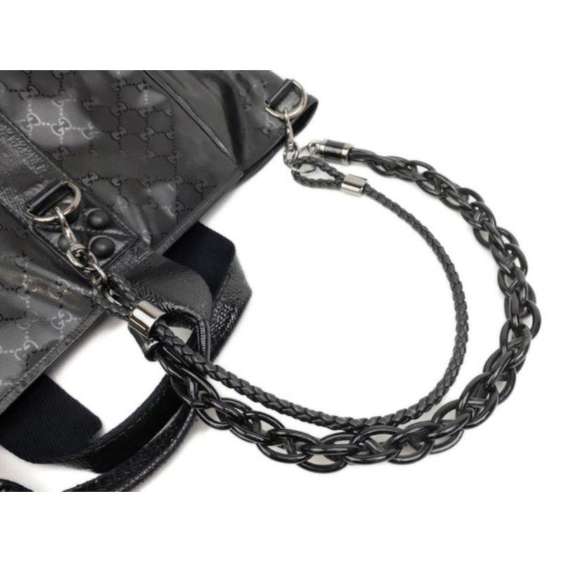 Gucci Rare Extra Large Imprime Monogram Black Chain Tote 22611591 1