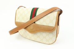 Gucci Rare Ivory White GG Supreme Web Crossbody Flap Bag 44g324s